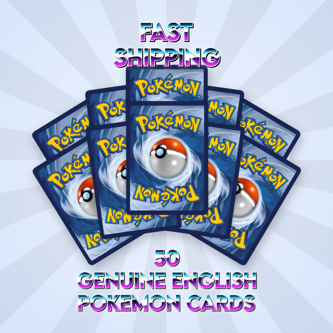 Pokémon Cards Mystery Bundle – 50 Genuine English Pokemon TCG Cards with 5 Guaranteed Holos – No Duplicates – Collector Gift for Kids – UK Seller