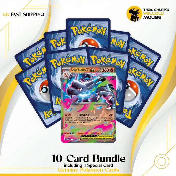 Pokemon TCG - Mystery Packs - 10 Cards and a guaranteed V/VX/EX/GX/VM - PokePals UK