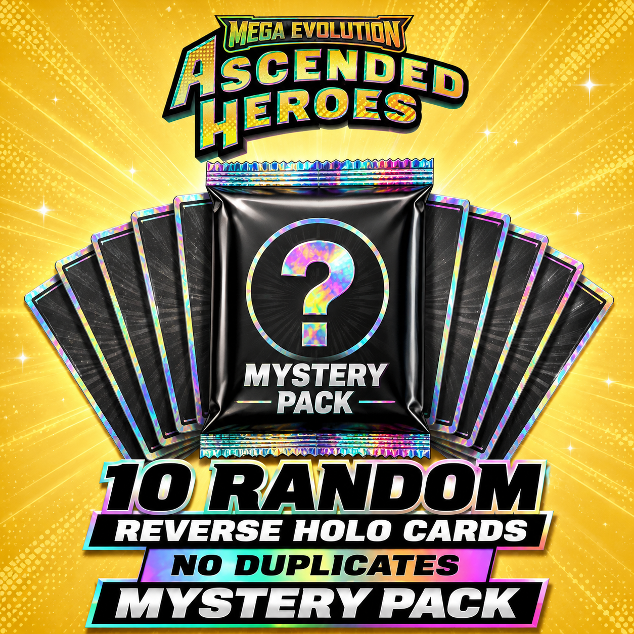 10 Random Ascended Heroes Reverse Holo Cards Mystery Pack | No Duplicates | Pokémon TCG