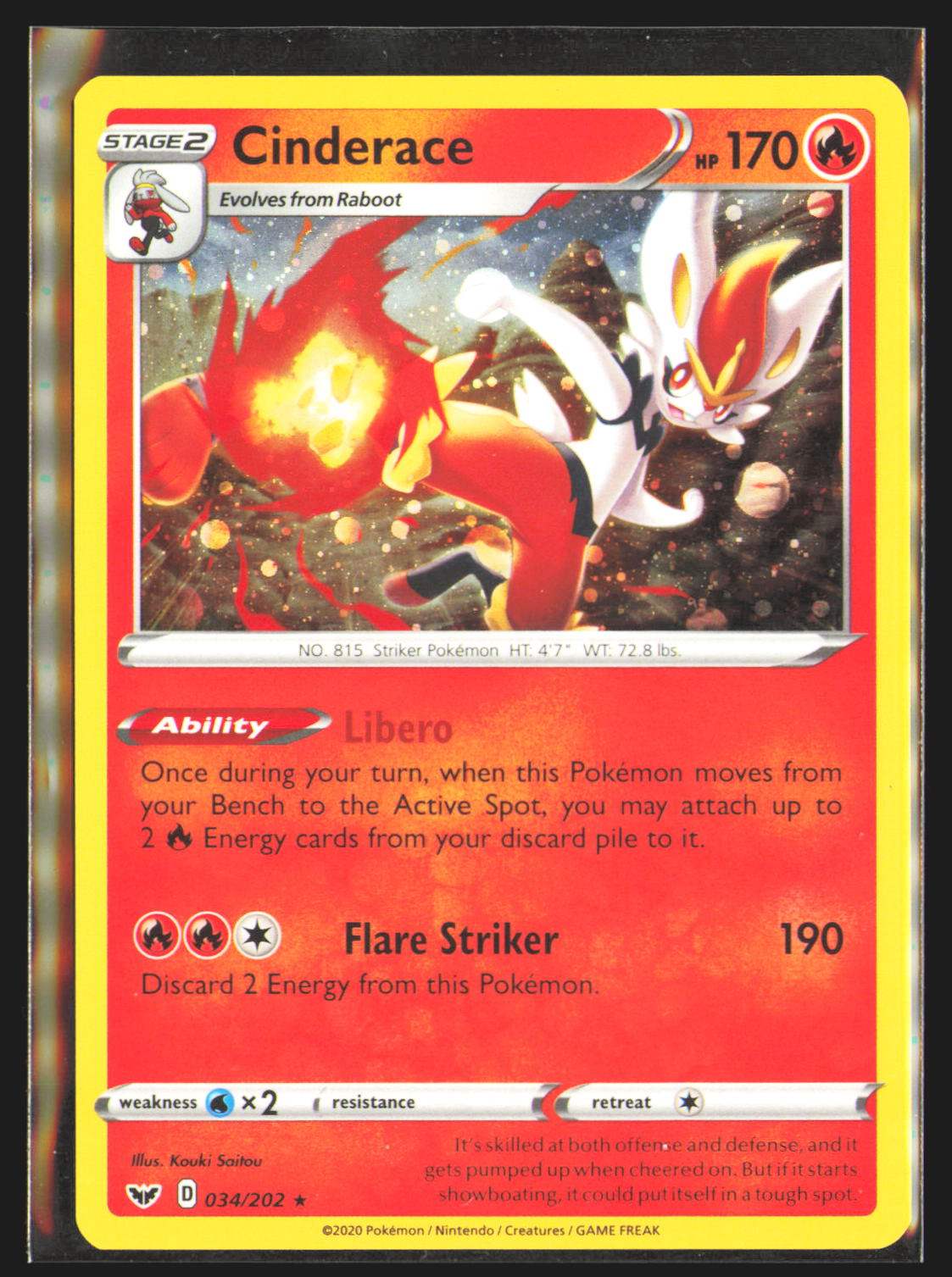 Cinderace - 034/202 (Non-Holo)