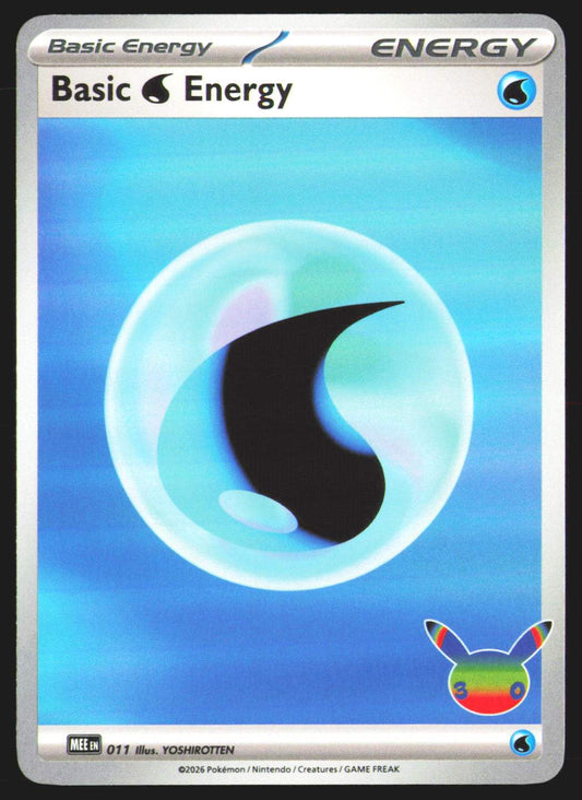 Basic Water Energy - 011 (30th Celebration) | Near Mint / English / Holofoil