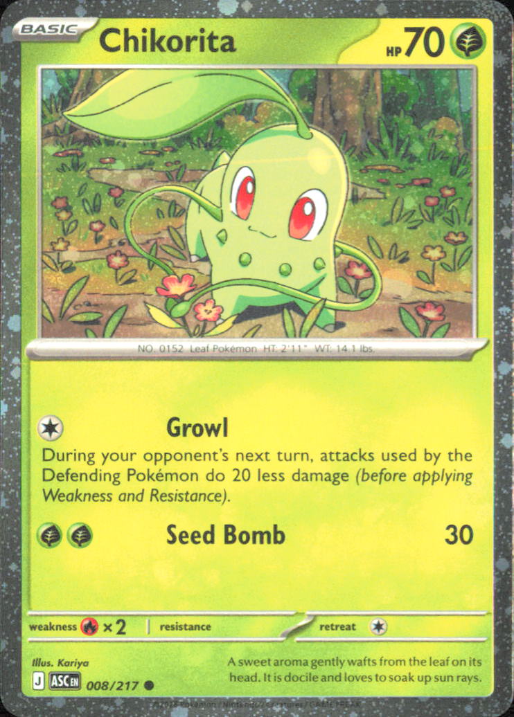 Chikorita (Cosmos Holo) Miscellaneous Cards & Products 008/217 NM - Pokemon TCG