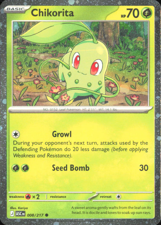 Chikorita (Cosmos Holo) Miscellaneous Cards & Products 008/217 NM - Pokemon TCG
