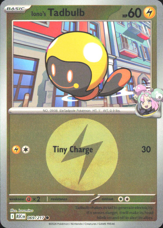 Iono's Tadbulb (Energy Symbol Pattern) ME: Ascended Heroes 069/217 NM - Pokemon 