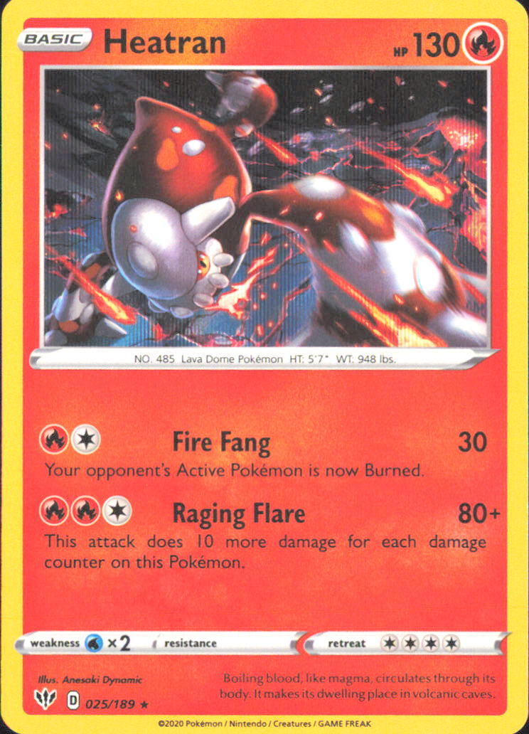 Heatran SWSH03: Darkness Ablaze 025/189 NM - Pokemon TCG
