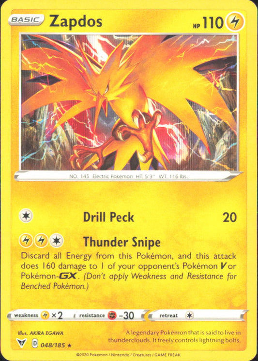Zapdos SWSH04: Vivid Voltage 048/185 NM - Pokemon TCG