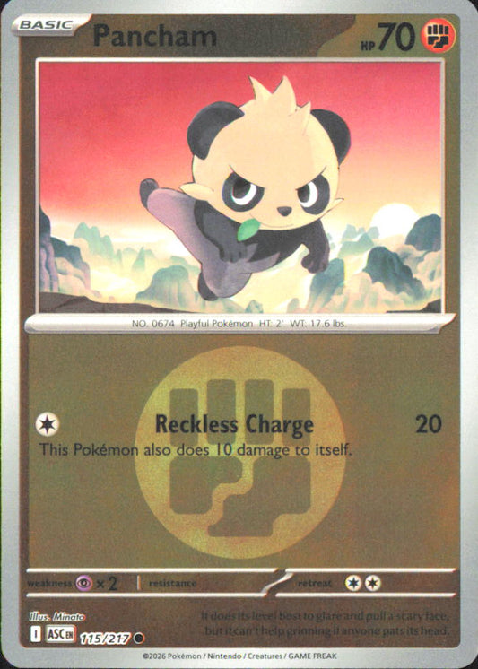 Pancham (Energy Symbol Pattern) ME: Ascended Heroes 115/217 NM - Pokemon TCG