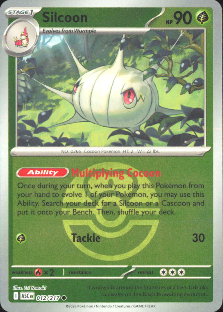 Silcoon (Love Ball) ME: Ascended Heroes 012/217 NM - Pokemon TCG