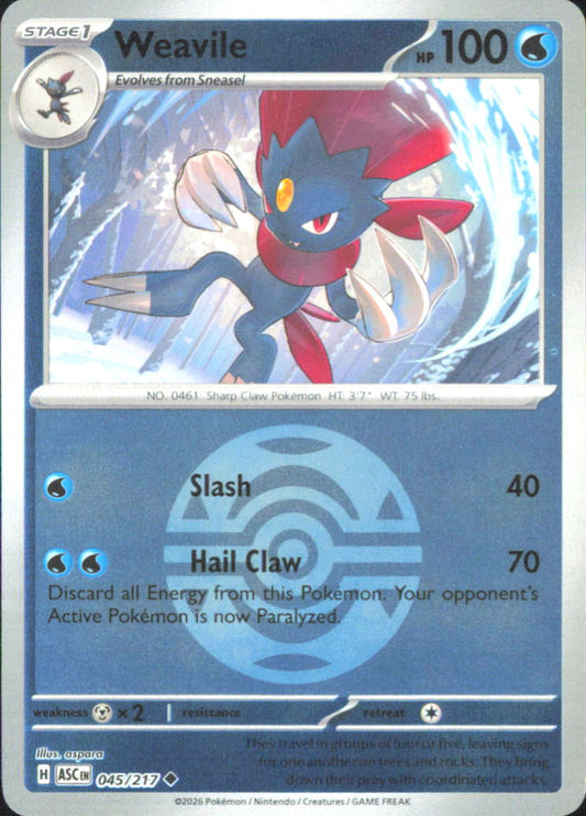 Weavile (Dusk Ball) ME: Ascended Heroes 045/217 NM - Pokemon TCG