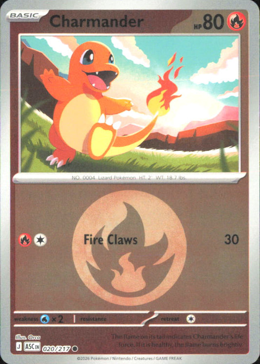 Charmander (Energy Symbol Pattern) ME: Ascended Heroes 020/217 NM - Pokemon TCG