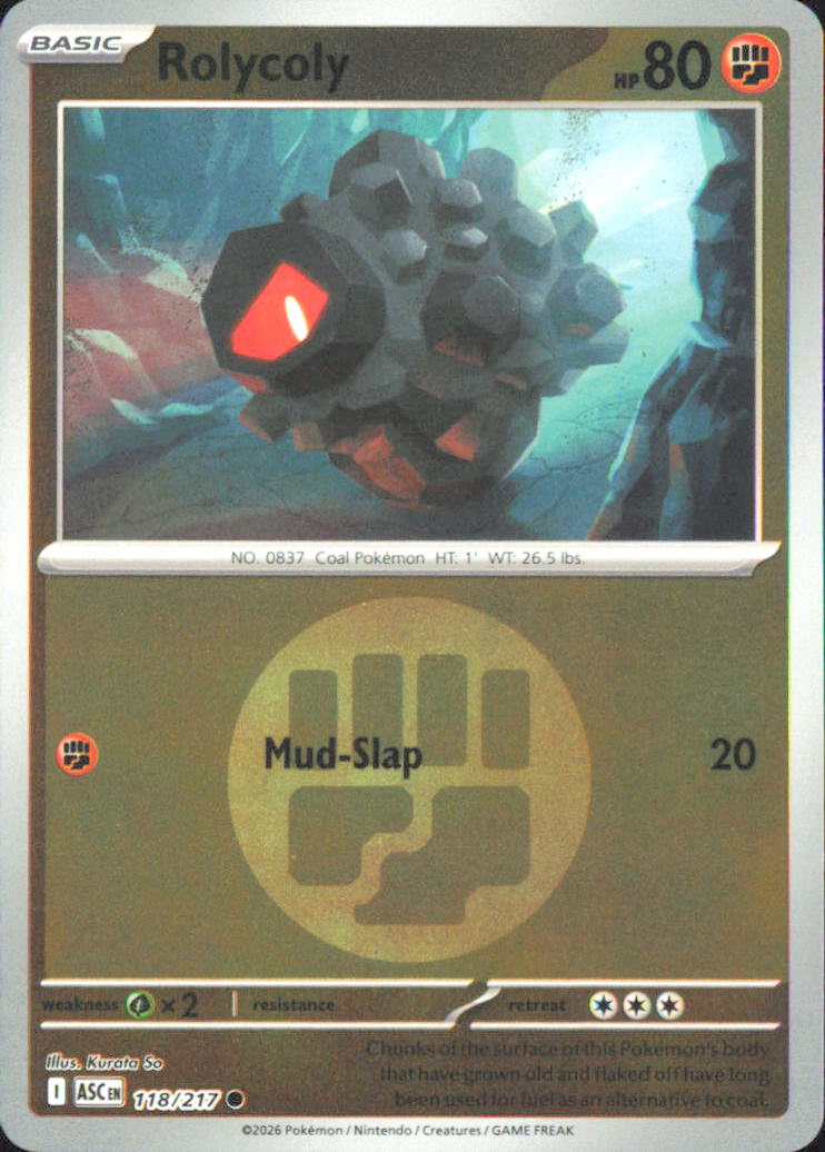 Rolycoly (Energy Symbol Pattern) ME: Ascended Heroes 118/217 NM - Pokemon TCG