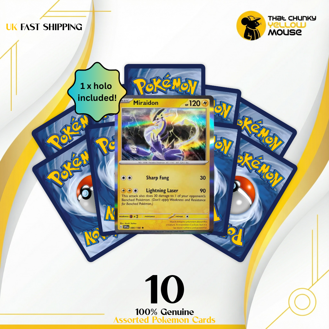 Pokémon Cards Mystery Pack – 10 Genuine English Cards with 1 Guaranteed Holo – Pokemon TCG Starter Pack & Gift for Kids – UK Seller