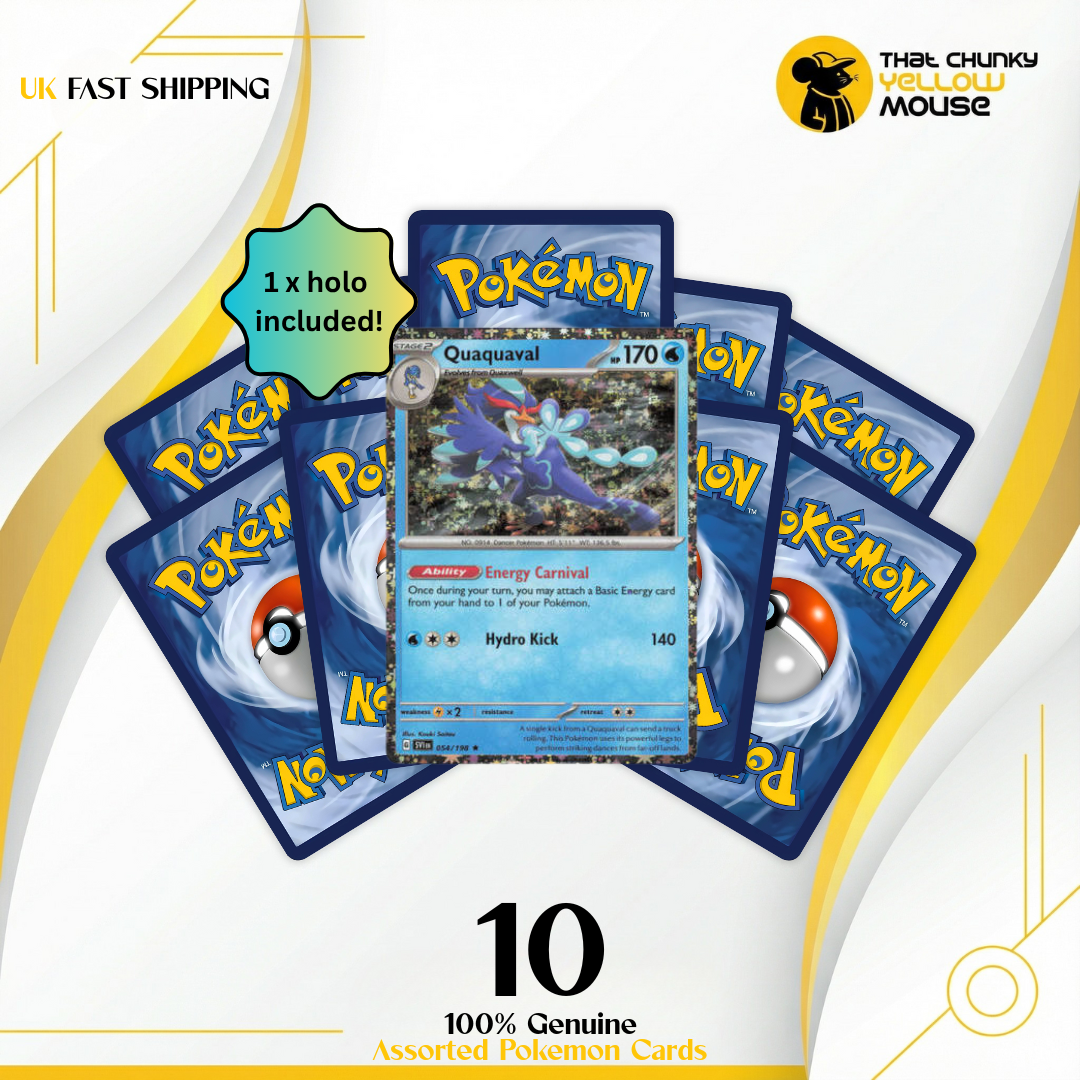 Pokémon Cards Mystery Pack – 10 Genuine English Cards with 1 Guaranteed Holo – Pokemon TCG Starter Pack & Gift for Kids – UK Seller
