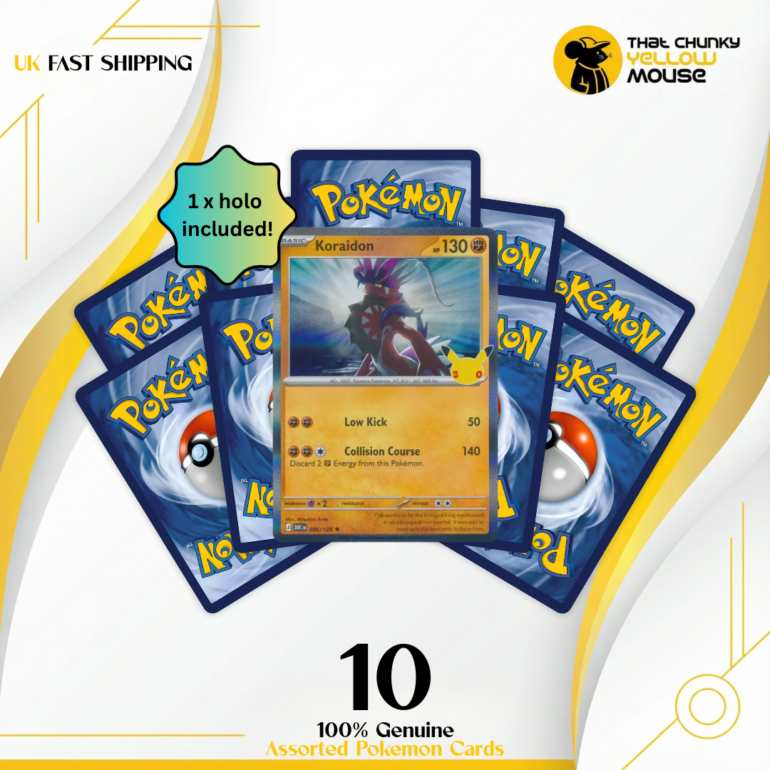 Pokémon Cards Mystery Pack – 10 Genuine English Cards with 1 Guaranteed Holo – Pokemon TCG Starter Pack & Gift for Kids – UK Seller