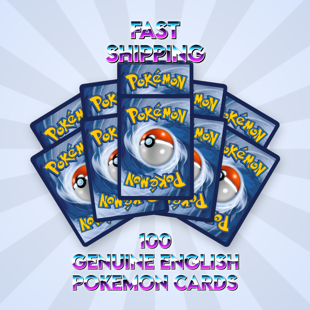 Pokémon Cards 100 Card Bundle – Genuine English Pokemon TCG Cards with 10 Guaranteed Holos – No Duplicates – Big Collector Lot Gift – UK Seller
