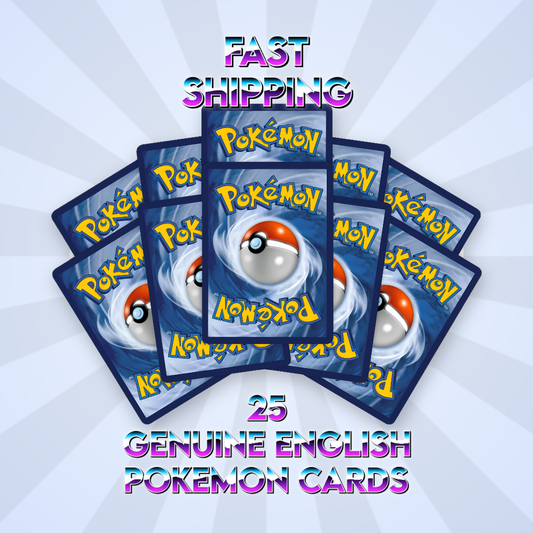 Pokémon Cards Assorted Bundle – 25 Genuine English Pokemon TCG Cards incl. 3 Guaranteed Holos – No Duplicate Cards – Gift for Collectors – UK Seller