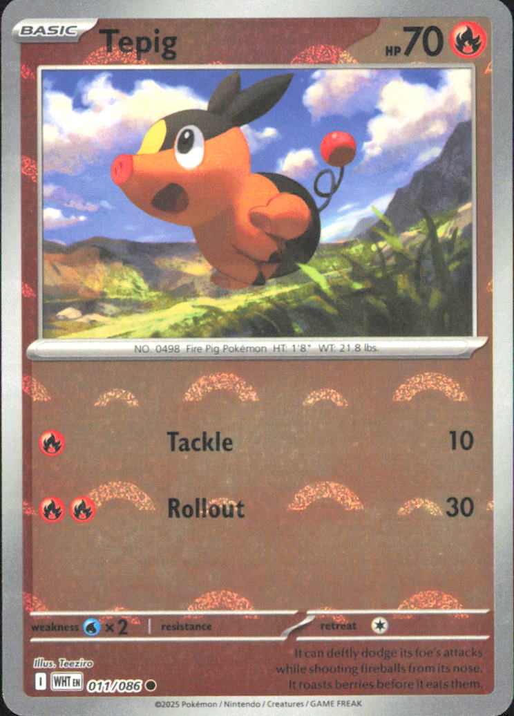 Tepig (Poke Ball) SV: White Flare 011/086 NM - Pokemon TCG