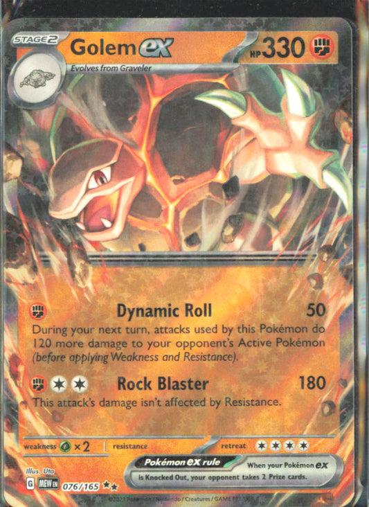 Golem ex - SV: Scarlet & Violet 151 076/165 NM - Pokemon TCG