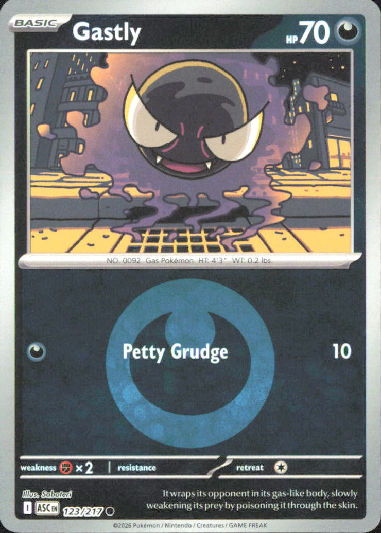 Gastly (Energy Symbol Pattern) ME: Ascended Heroes 123/217 NM - Pokemon TCG
