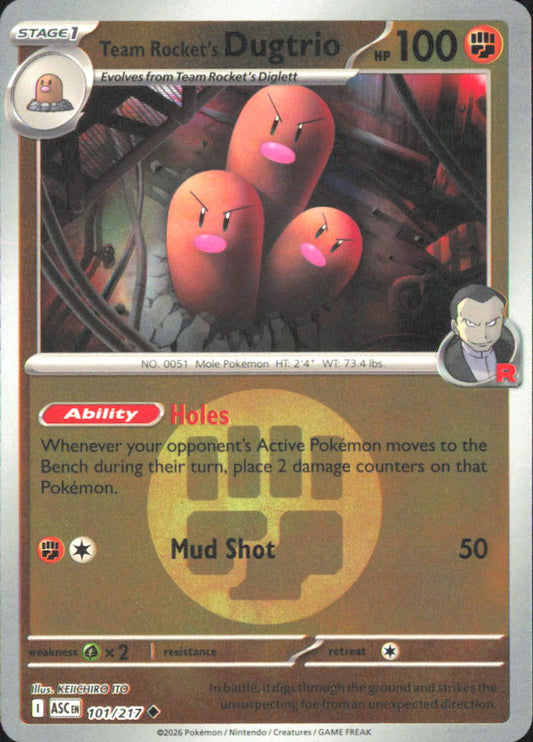 Team Rocket's Dugtrio - (Energy Symbol Pattern) ME: Ascended Heroes 101/217 NM -