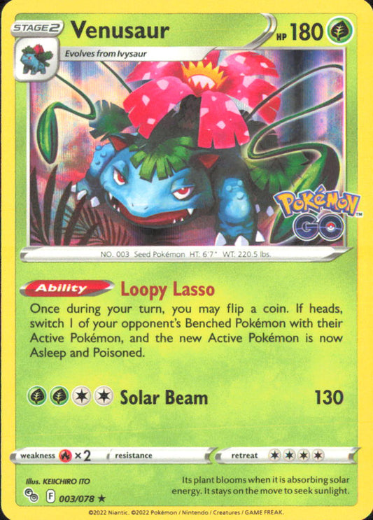 Venusaur Pokemon GO 003/078 NM - Pokemon TCG