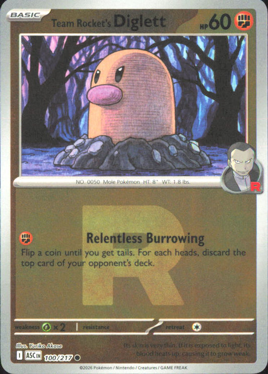 Team Rocket's Diglett (Team Rocket) ME: Ascended Heroes 100/217 NM - Pokemon TCG