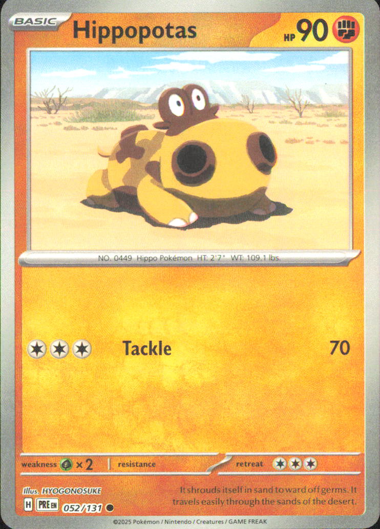 Hippopotas (Poke Ball Pattern) SV: Prismatic Evolutions 052/131 NM - Pokemon TCG