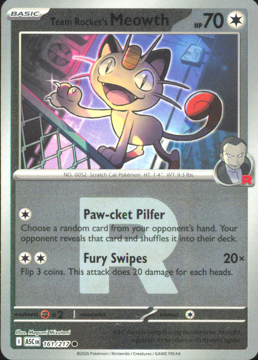 Team Rocket's Meowth (Team Rocket) ME: Ascended Heroes 161/217 NM - Pokemon TCG
