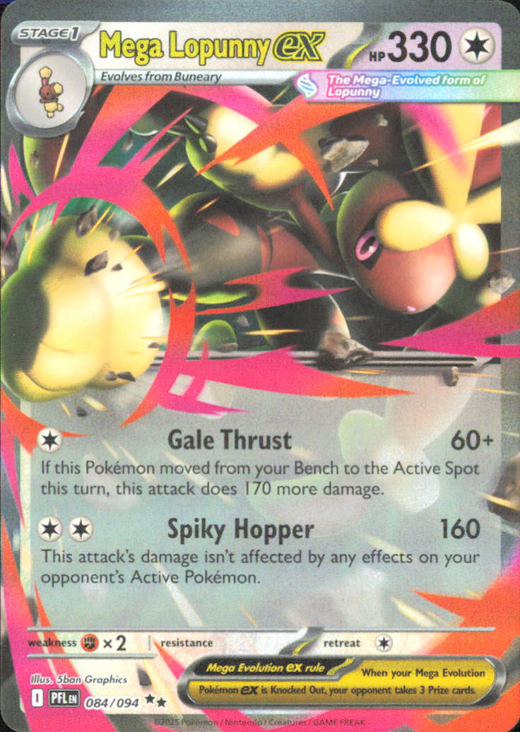 Mega Lopunny ex ME02: Phantasmal Flames 084/094 NM - Pokemon TCG