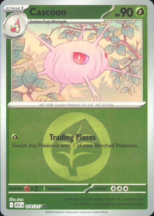 Cascoon (Energy Symbol Pattern) ME: Ascended Heroes 014/217 NM - Pokemon TCG