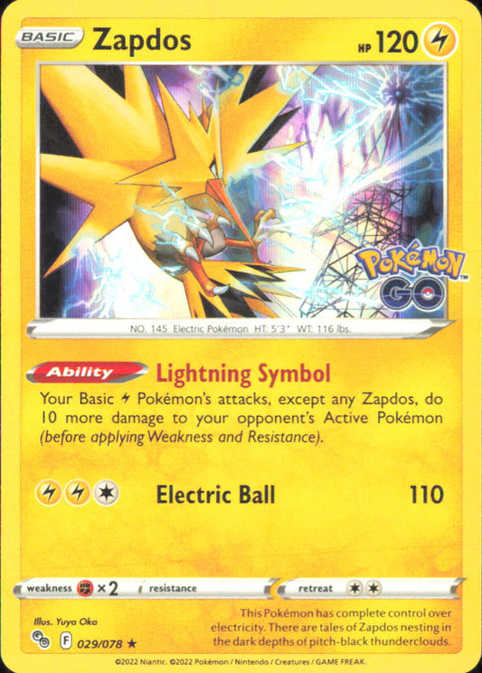 Zapdos Pokemon GO 029/078 NM - Pokemon TCG