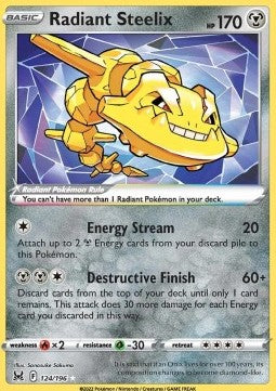 Radiant Steelix⁣ - Lost Origin⁣ (Ultra Rare)⁣ [124]