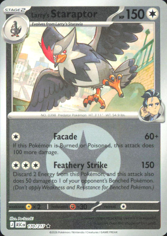 Larry's Staraptor - (Energy Symbol Pattern) ME: Ascended Heroes 170/217 NM - Pokemon TCG