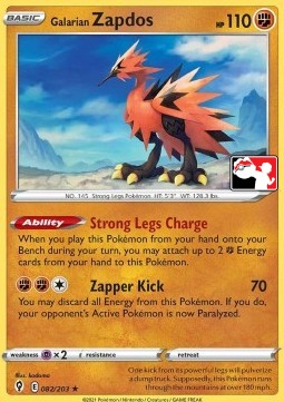 Galarian Zapdos - Play! Pokémon Prize Pack Series One (Promo) [PPS1-EVS 082]