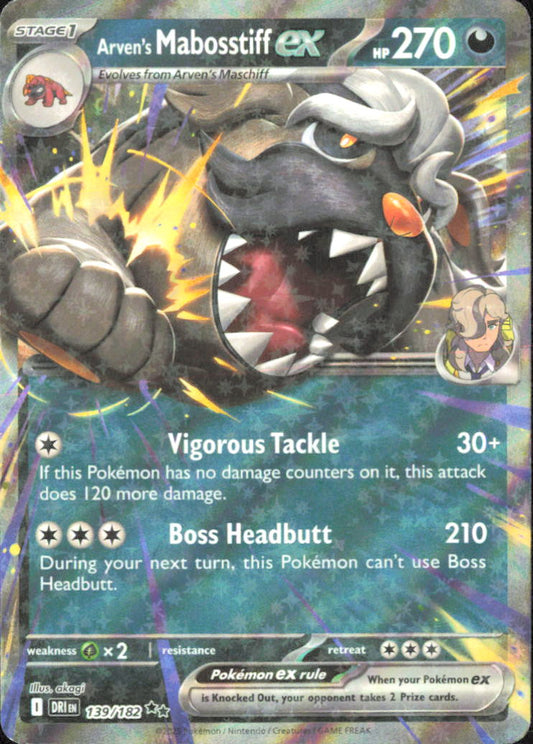 Arven's Mabosstiff ex - SV10: Destined Rivals 139/182 NM - Pokemon TCG