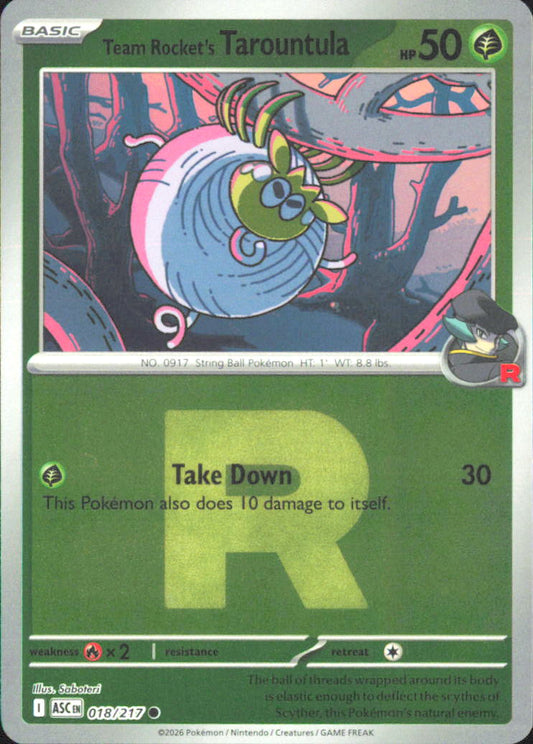 Team Rocket's Tarountula (Team Rocket) ME: Ascended Heroes 018/217 NM - Pokemon 