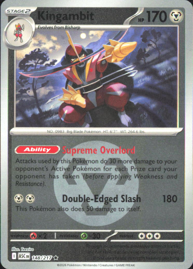 Kingambit (Energy Symbol Pattern) ME: Ascended Heroes 148/217 NM - Pokemon TCG