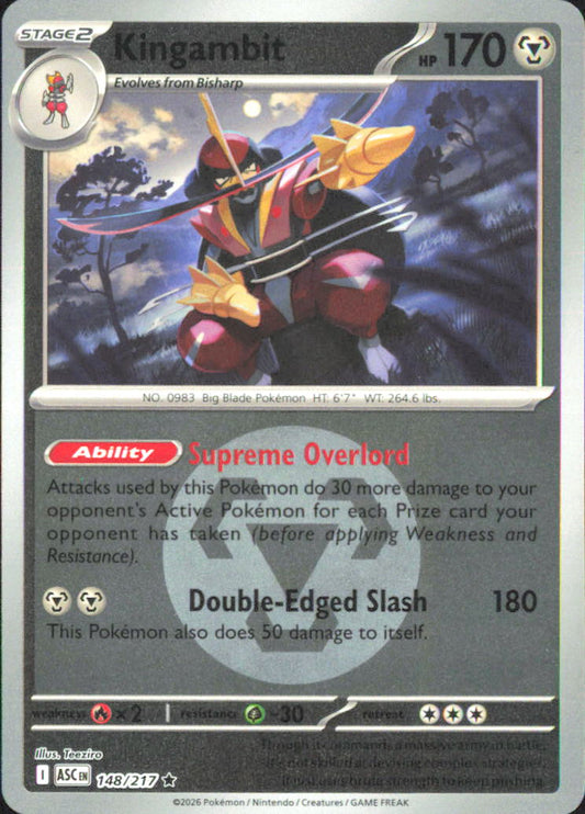 Kingambit (Energy Symbol Pattern) ME: Ascended Heroes 148/217 NM - Pokemon TCG