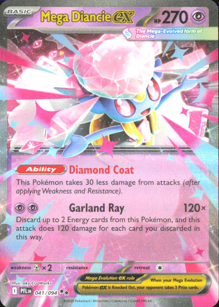 Mega Diancie ex ME02: Phantasmal Flames 041/094 NM - Pokemon TCG