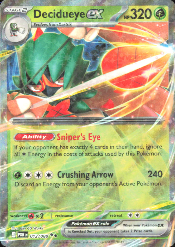 Decidueye ex ME03: Perfect Order 012/088 NM - Pokemon TCG