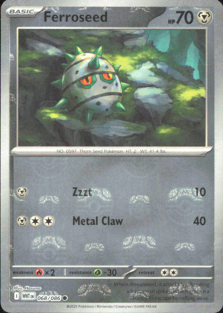 Ferroseed (Master Ball Pattern) SV: White Flare 068/086 NM - Pokemon TCG