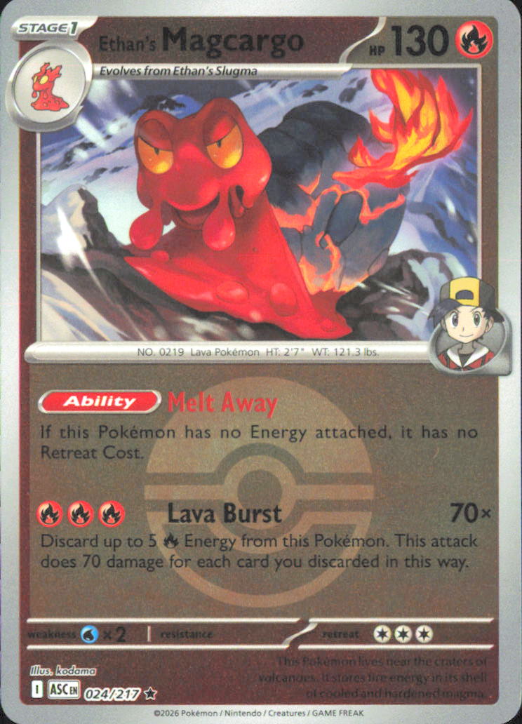 Ethan's Magcargo - (Poke Ball) ME: Ascended Heroes 024/217 NM - Pokemon TCG