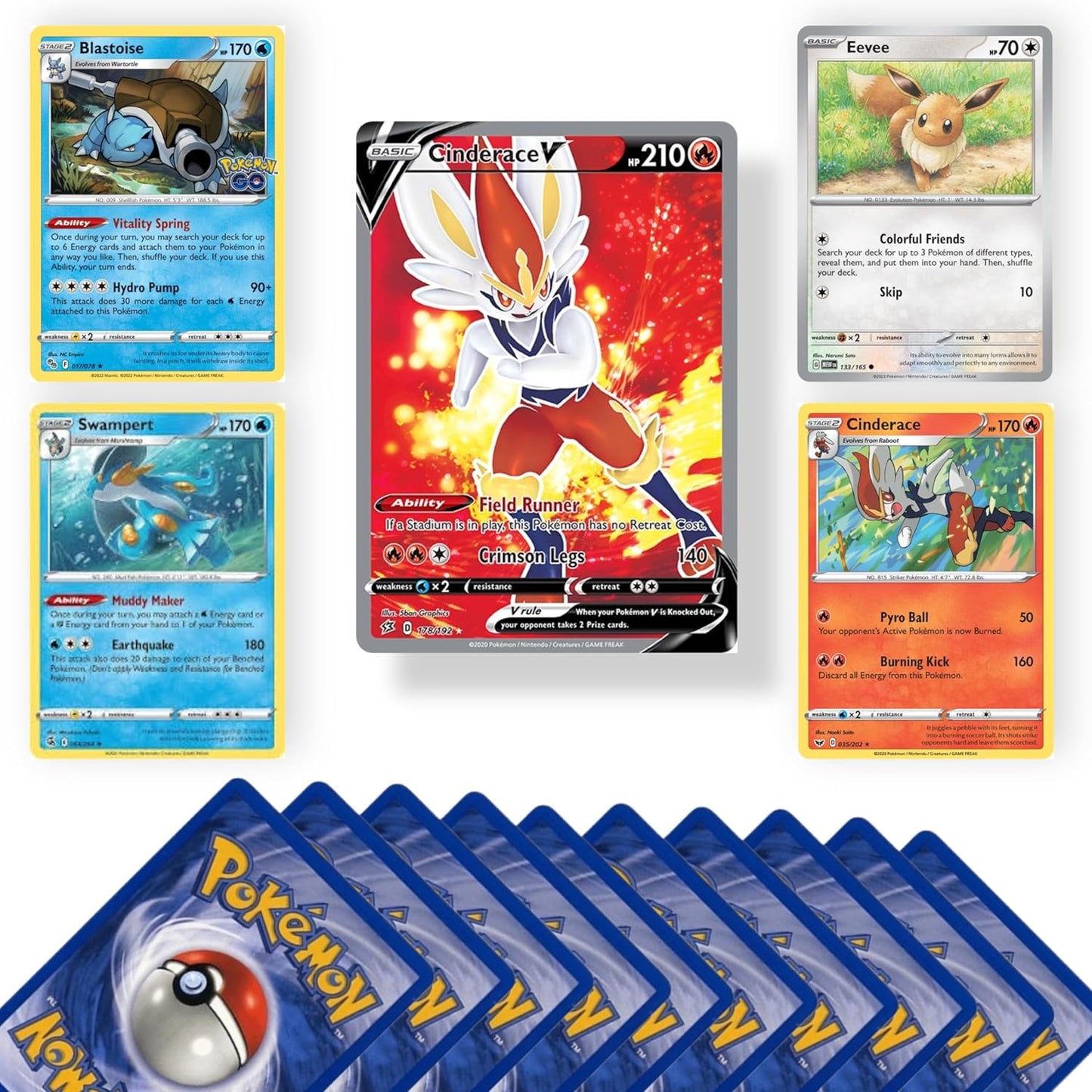 Pokemon Card Mystery Pack including Rares, Holos and V GX or VMAX Pokemon Cards + That Chunky Yellow Mouse™ Pouch (Ultimate Pokemon Cards Pack - 20 Pokémon Cards 4 Rare Cards + Special Pokémon Card