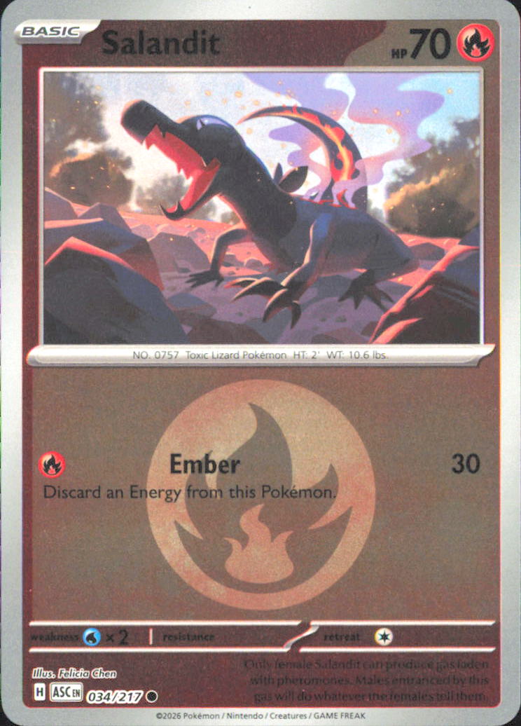 Salandit (Energy Symbol Pattern) ME: Ascended Heroes 034/217 NM - Pokemon TCG