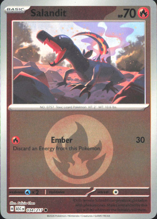 Salandit (Energy Symbol Pattern) ME: Ascended Heroes 034/217 NM - Pokemon TCG