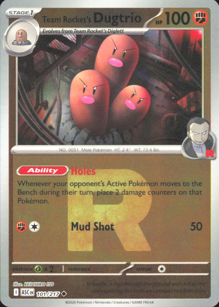 Team Rocket's Dugtrio - (Team Rocket) ME: Ascended Heroes 101/217 NM - Pokemon T