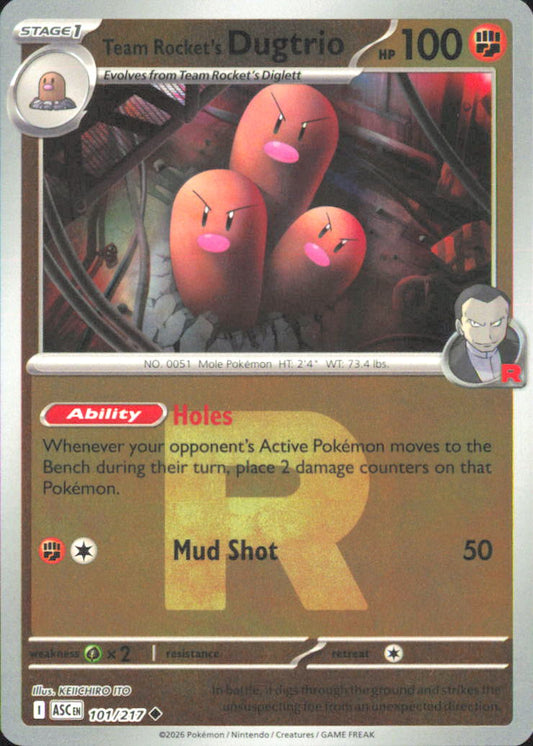 Team Rocket's Dugtrio - (Team Rocket) ME: Ascended Heroes 101/217 NM - Pokemon T
