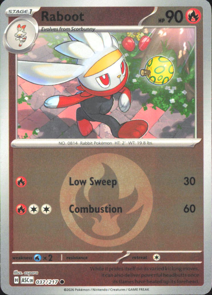Raboot (Energy Symbol Pattern) ME: Ascended Heroes 037/217 NM - Pokemon TCG
