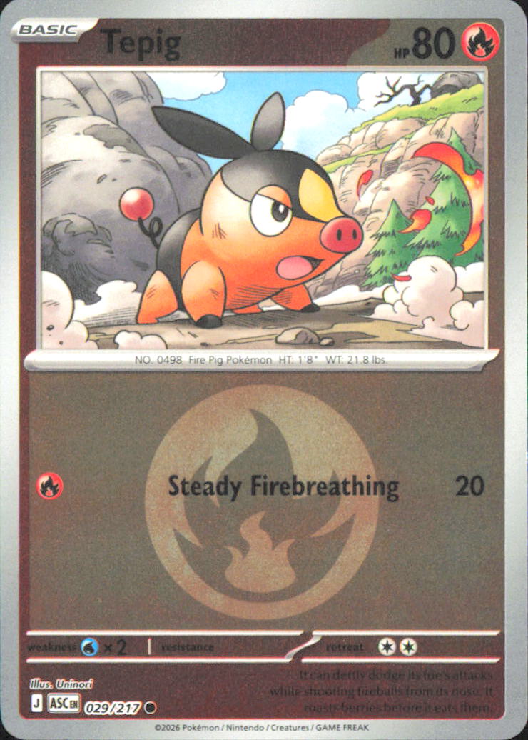 Tepig (Energy Symbol Pattern) ME: Ascended Heroes 029/217 NM - Pokemon TCG