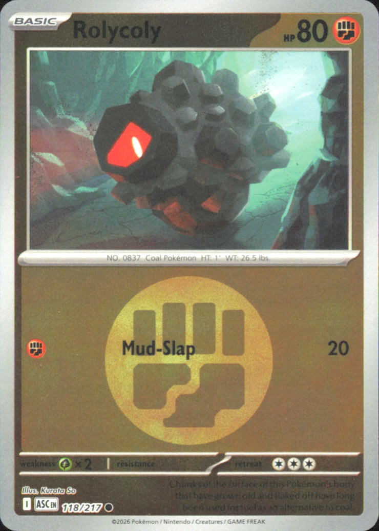 Rolycoly (Energy Symbol Pattern) ME: Ascended Heroes 118/217 NM - Pokemon TCG